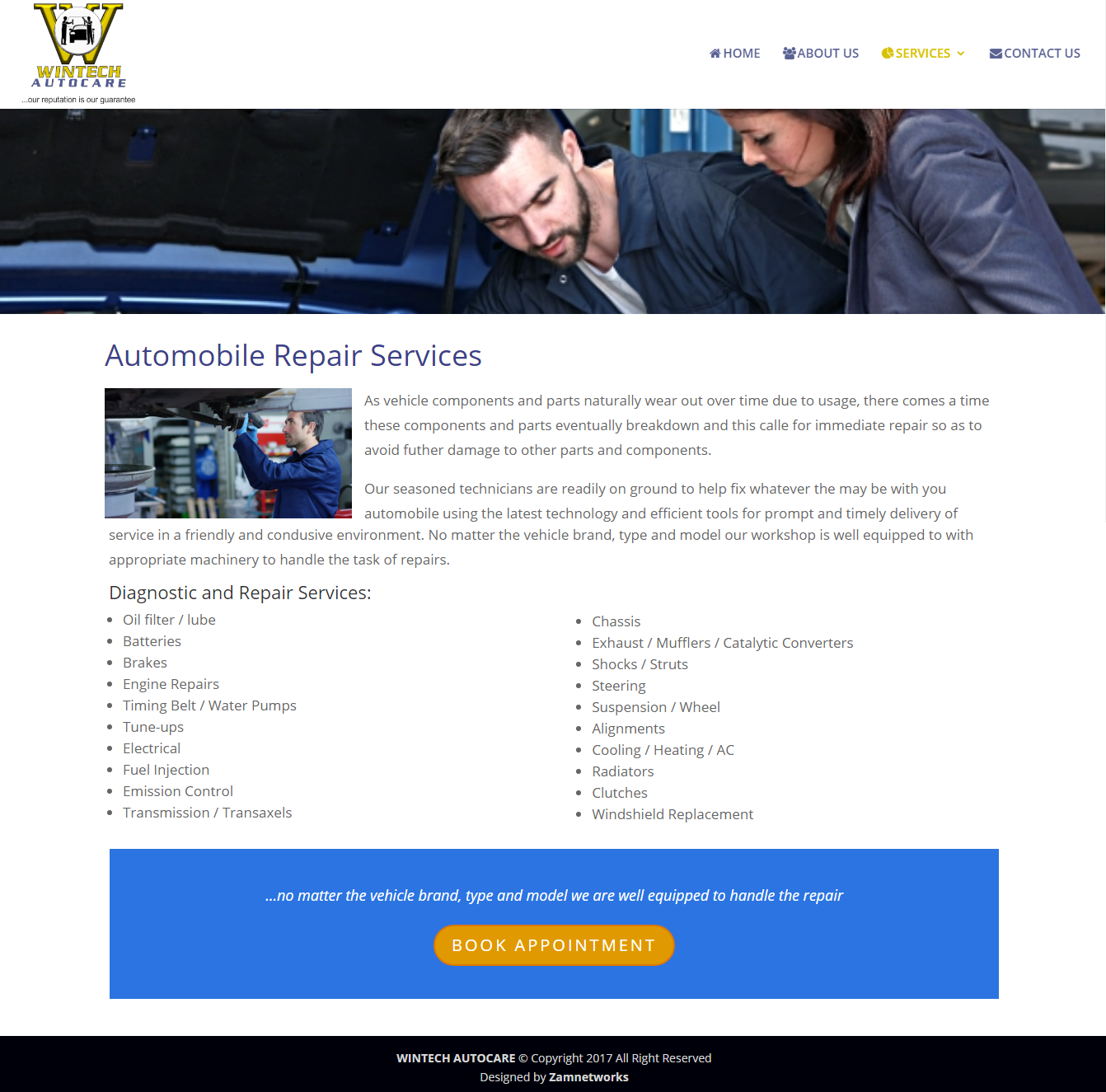 Automobile Repair Page